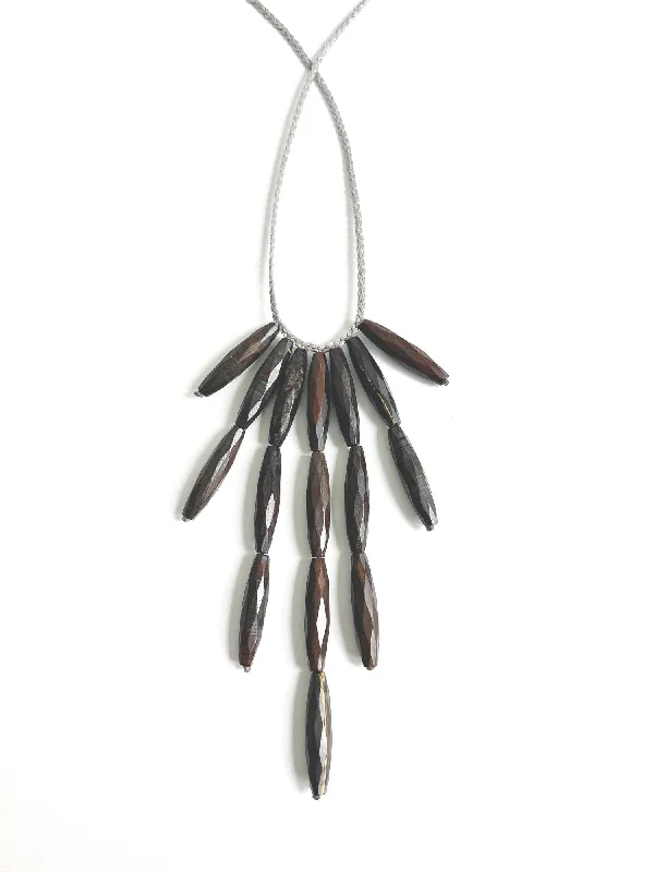 Women’s sterling silver rings-ANN LIGHTFOOT - BRONZITE DEMI-FRINGE NECKLACE