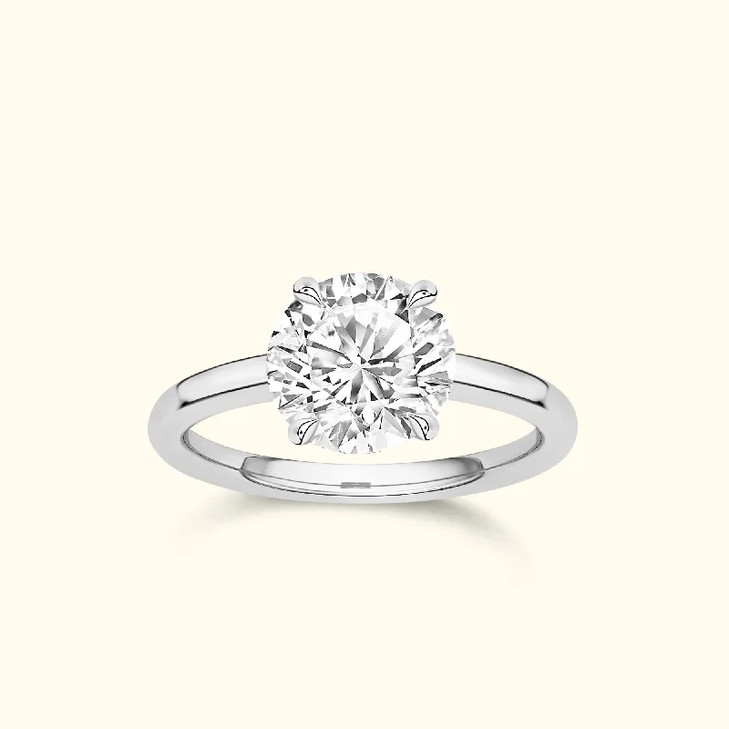 Women’s wedding rings-Women’s gold engagement ring-'Lilian' Ring with 1.55ct Round Diamond