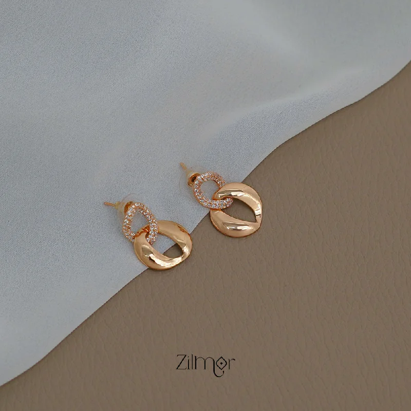 Women’s gold earrings-ZN1011512 - AD Stone  Chic Earrings