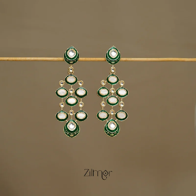 Women’s hoop earrings with diamonds-FS1011240 - Meenakari Kundan Long Earrings