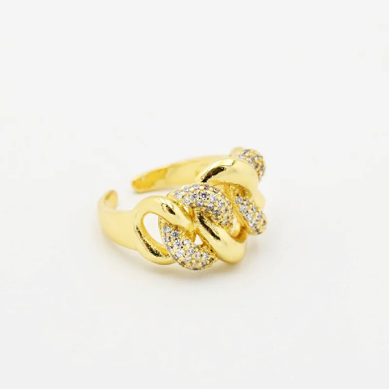 Women’s custom-designed rings-Knot Crystal Rings P7