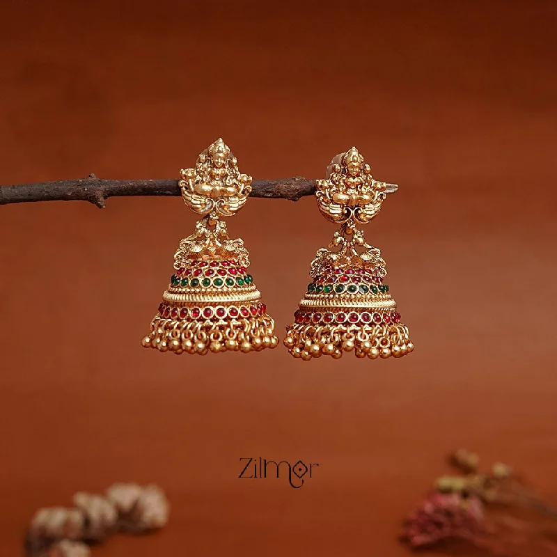 Women’s diamond stud earrings-NV1011347 - Traditional Lakshmi Jumkha Earrings