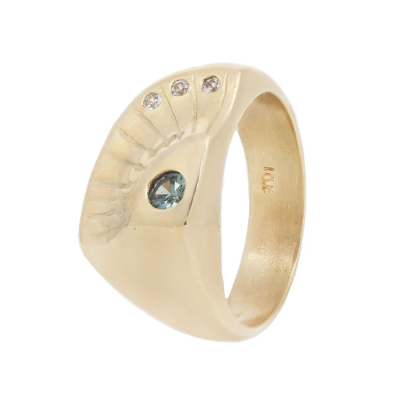 Women’s trendy fashion rings-RAE RING / SAPPHIRE & WHITE DIAMOND