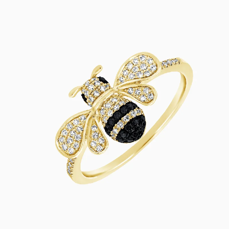 Women’s sapphire rings-Diamond Bumblebee Ring