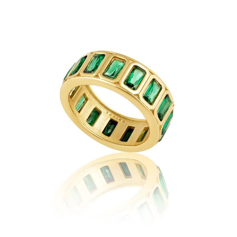 Women’s knot rings-Peyton Emerald Band Ring