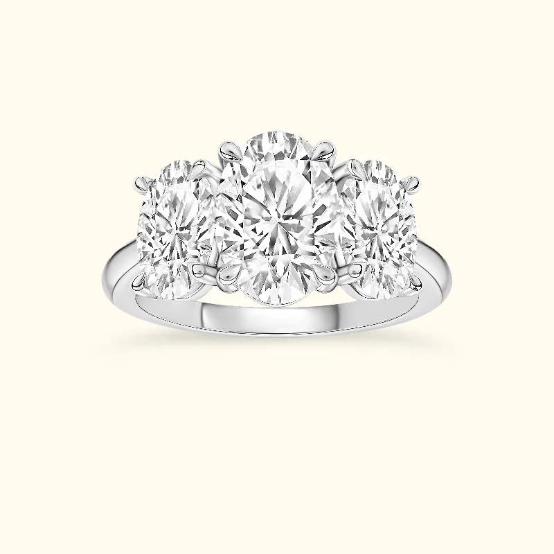 Women’s knot rings-Women’s platinum diamond engagement ring-'Anne' Ring with 1.57ct Oval Diamond