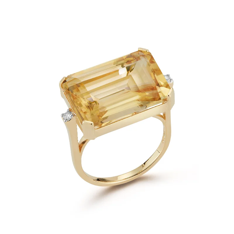 Women’s infinity rings-East West Citrine Ring