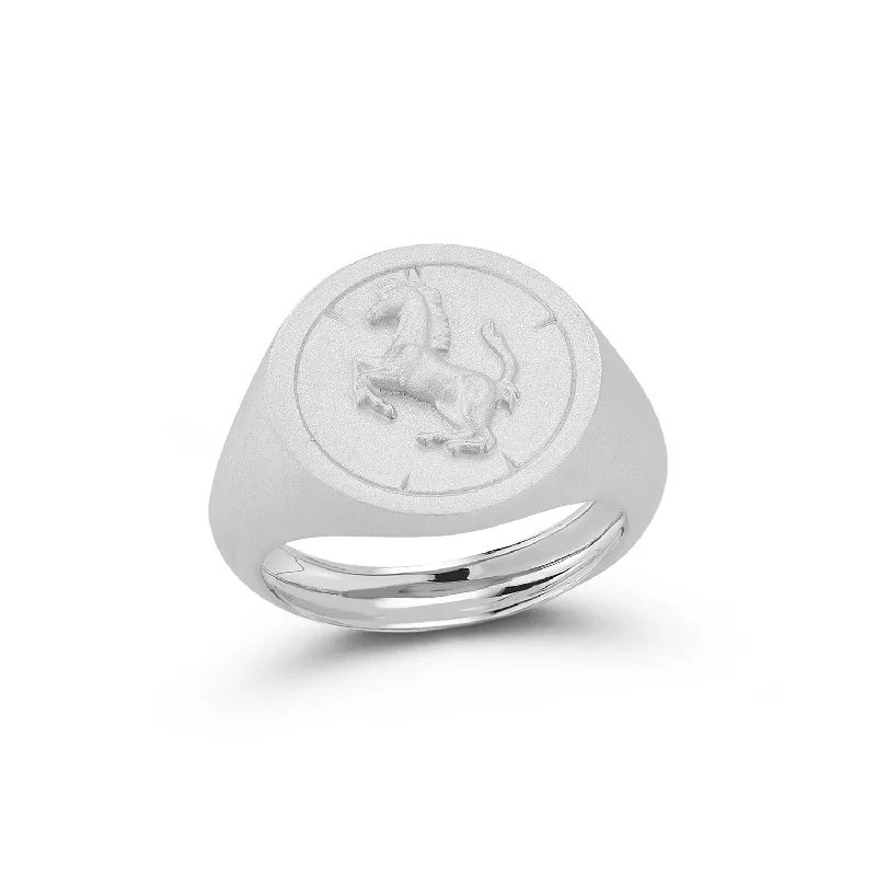 Women’s custom-designed rings-Stallion Coin Ring