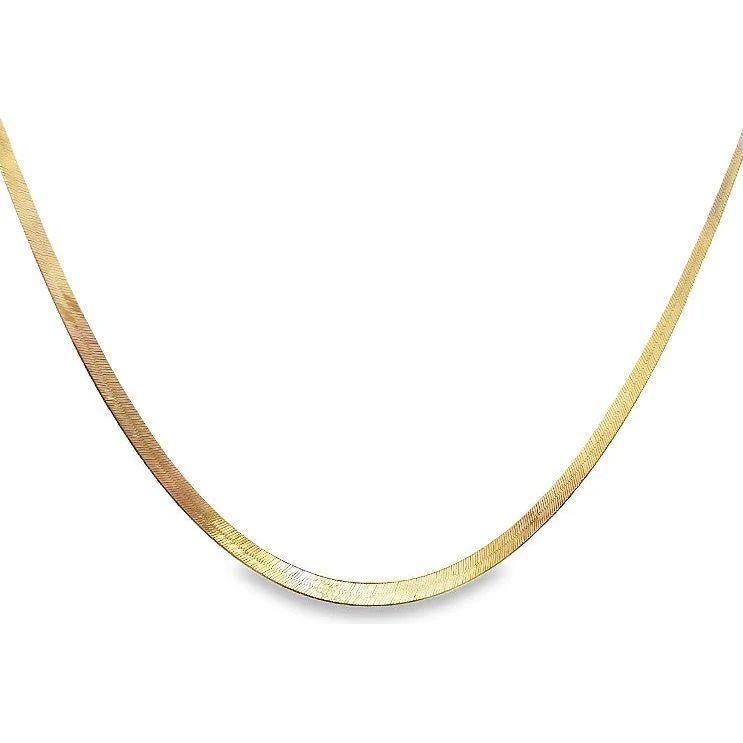 Women’s emerald cut rings-Estate 14K Yellow Gold 16" Herringbone Chain