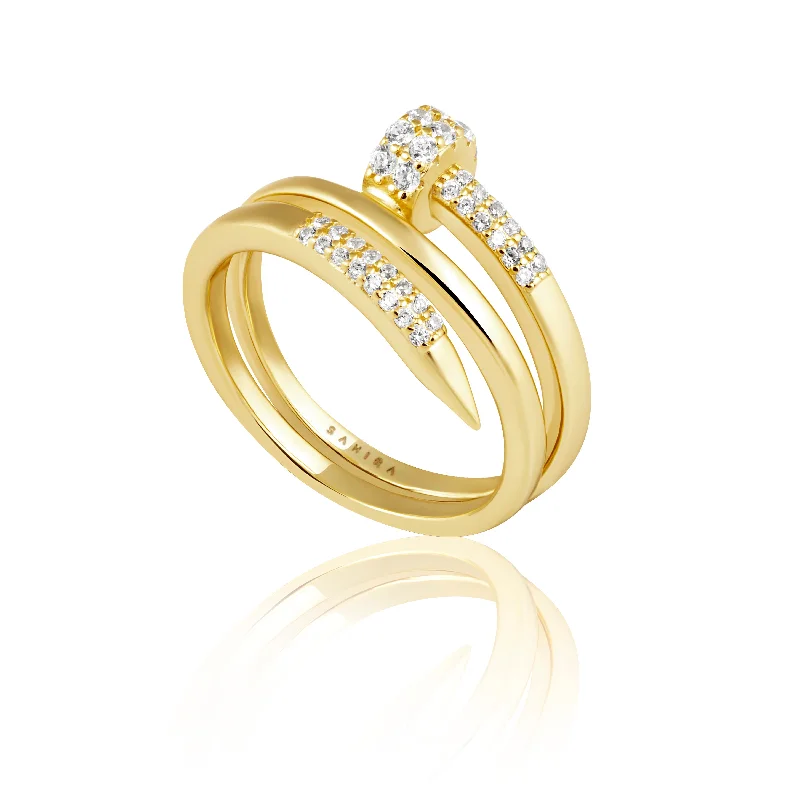 Women’s solitaire engagement rings-Axel Nail Ring