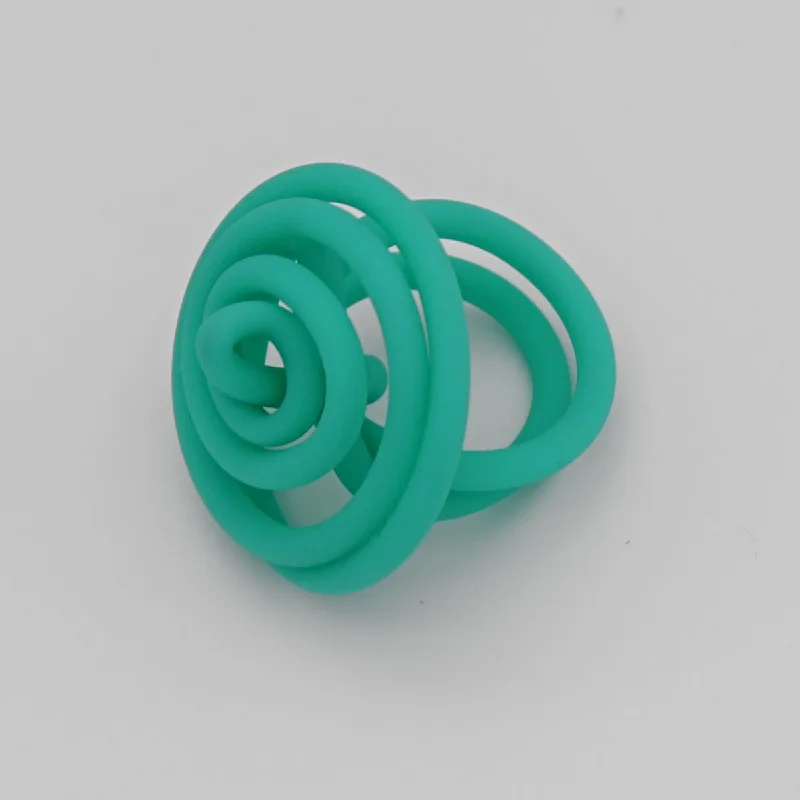 Women’s two-stone rings-Teal Cefalu Swirl Ring