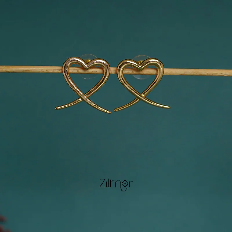 Women’s luxury gold earrings-PE1011349 -Gold tone Heart Shape  Earrings