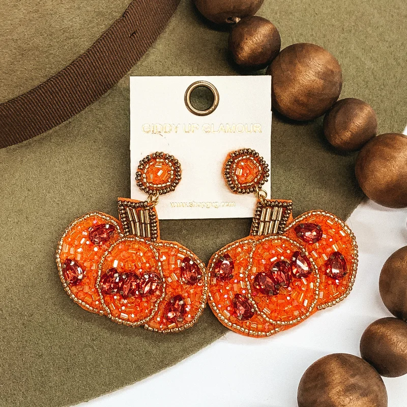 Women’s luxury statement earrings-It's the Great Beaded Pumpkin Earrings