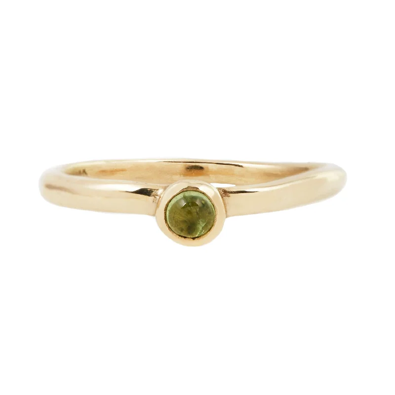 Women’s unique gemstone rings-DROPLET RING / GOLD / PERIDOT