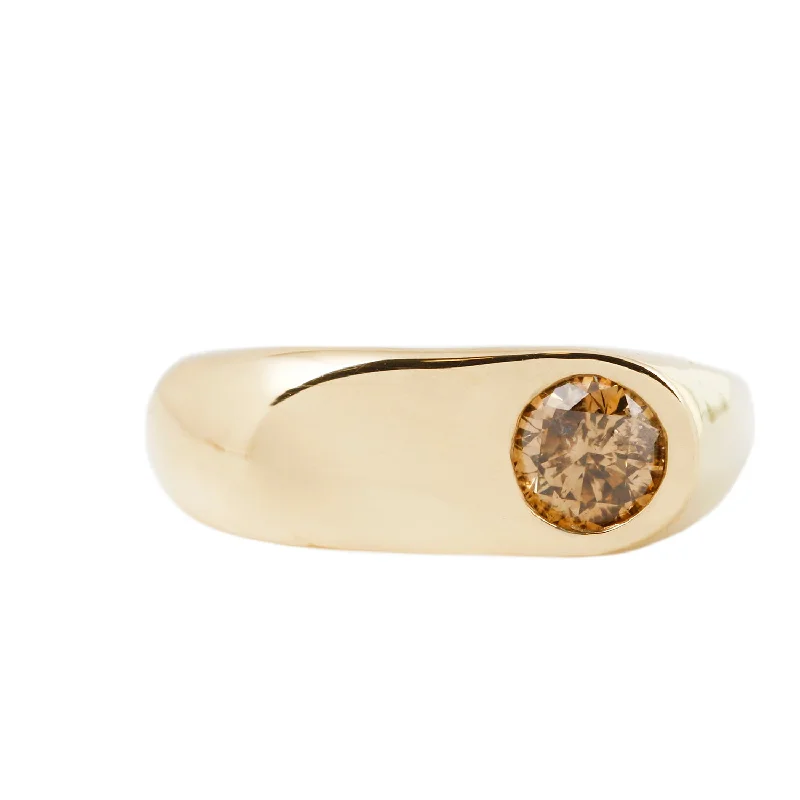 Women’s minimalist rings-EDNA RING / COGNAC DIAMOND