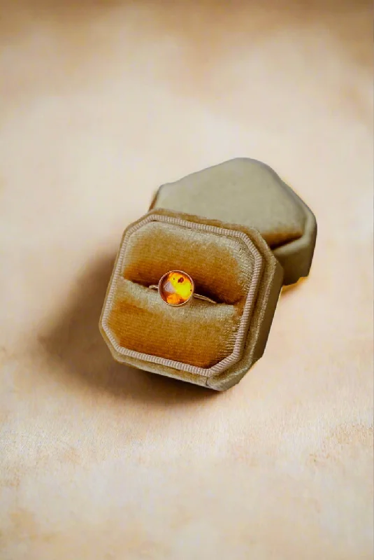 Women’s unique gold rings-XL Amber Ring