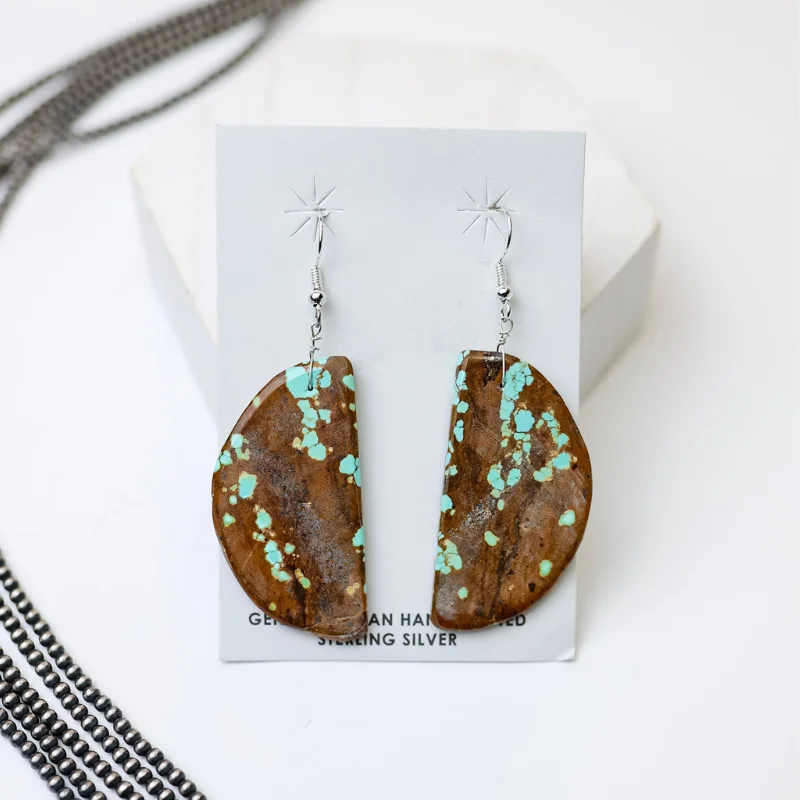 Women’s chandelier earrings-Corraine Smith | Navajo Handmade Large Number 8 Rectangle Slab Earrings