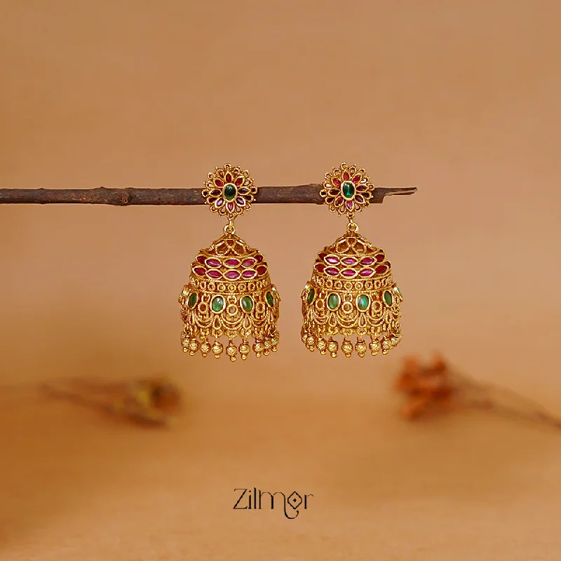 Women’s classic stud earrings-ZL1011431 - Kemp Stone Designer Antique Jumkha Earrings