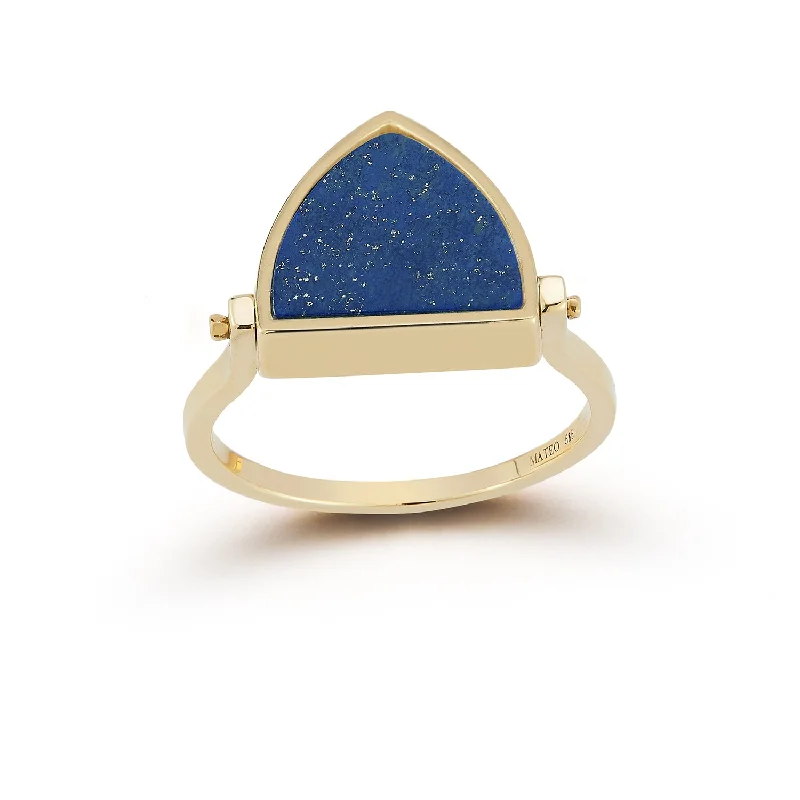 Women’s crystal rings-14kt Lapis Flip Ring