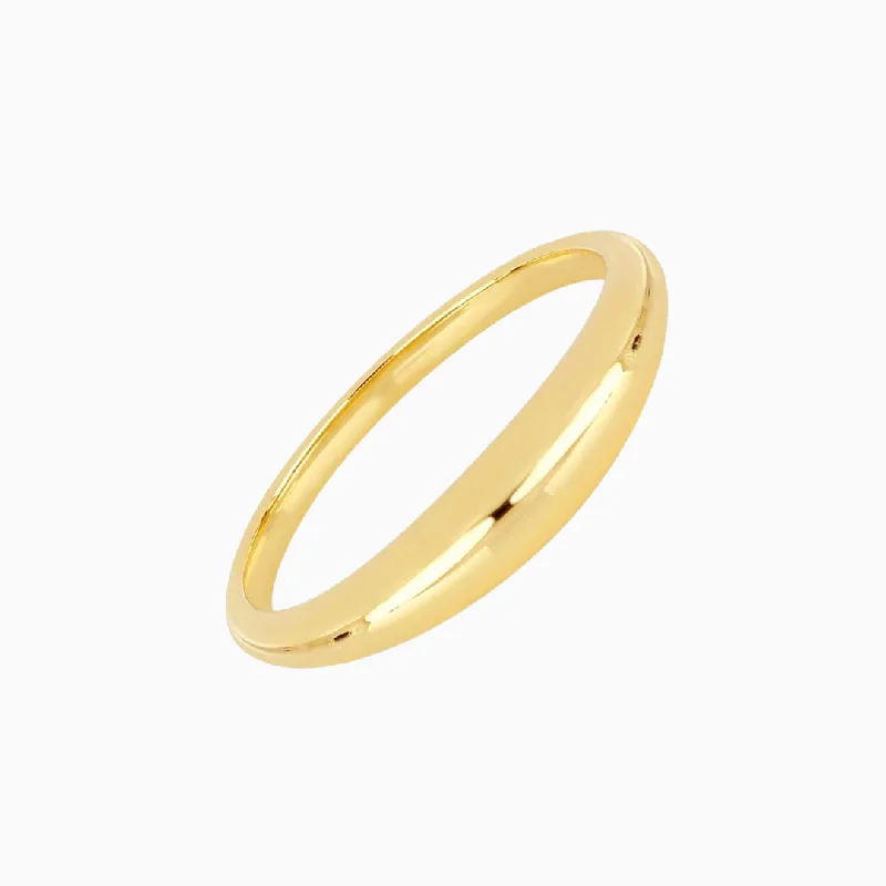 Women’s wedding band rings-Gold Dome Ring