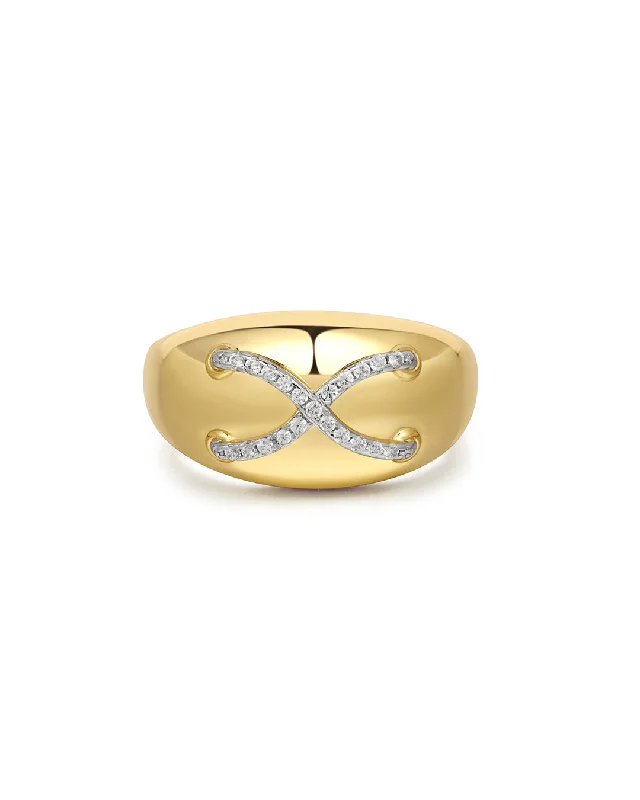 Women’s rose gold rings-Mariner Cross Ring