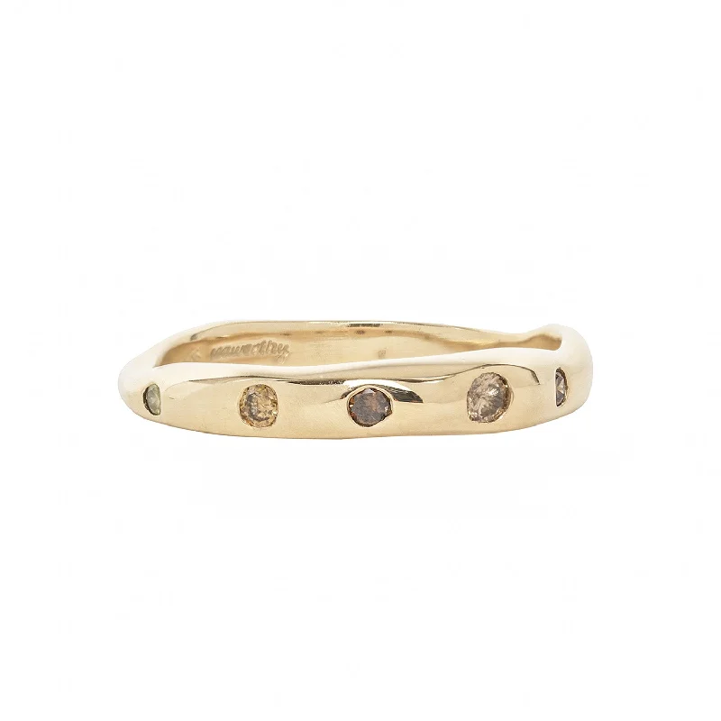 Women’s geometric rings-HART RING / GOLD & MULTI-COLORED DIAMONDS