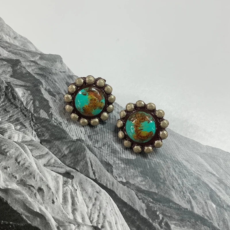 Women’s bold hoop earrings-Dolly Clay Earrings in Turquoise