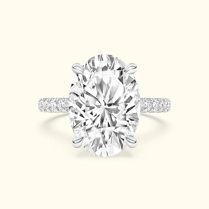 Women’s two-stone rings-Women’s vintage-inspired engagement ring-'Elizabeth' Ring with 5.04ct Oval Diamond