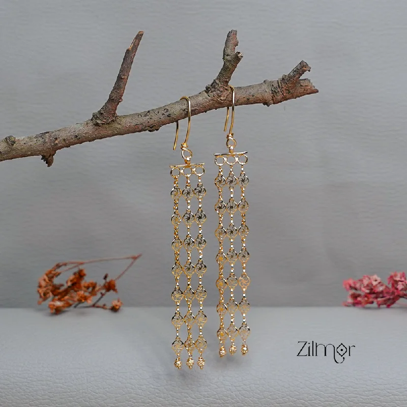 Women’s gemstone earrings-KT1011149 -Gold Toned Long Earrings for Women