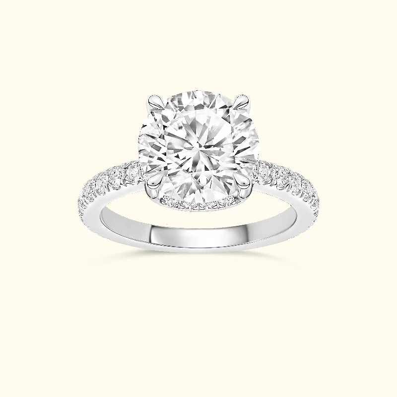 Women’s gold rings-Women’s rose gold engagement ring-'Catherine' Ring with 2.73ct Round  Diamond