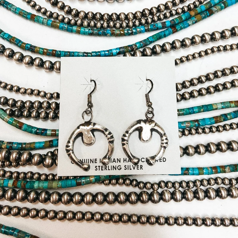 Women’s simple gold earrings-Tonya Yazzie | Navajo Handmade Sterling Silver Naja Dangle Earrings