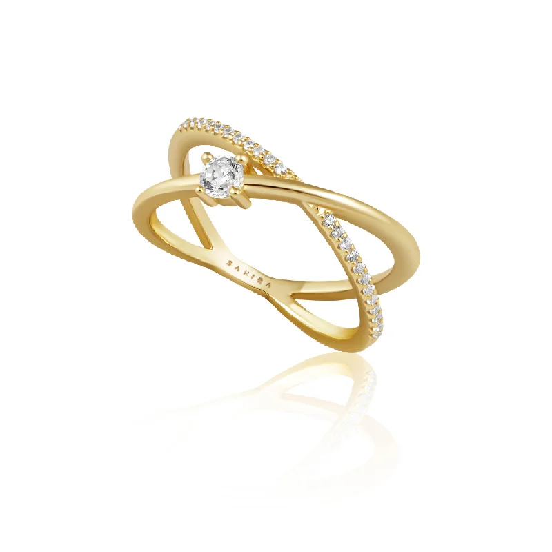 Women’s diamond anniversary rings-Zelda Gold Ring