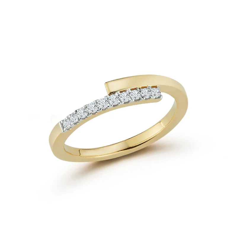 Women’s anniversary rings-14kt Gold and Diamond Bypass Ring