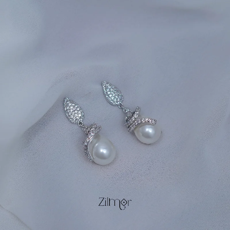 Women’s pearl earrings-ZN1011510 - AD Stone with Pearl  Earrings