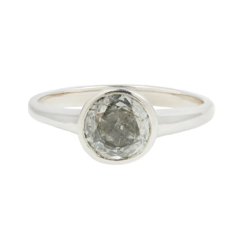 Women’s anniversary rings-ALICE RING / GRAY DIAMOND &  14K WHITE GOLD