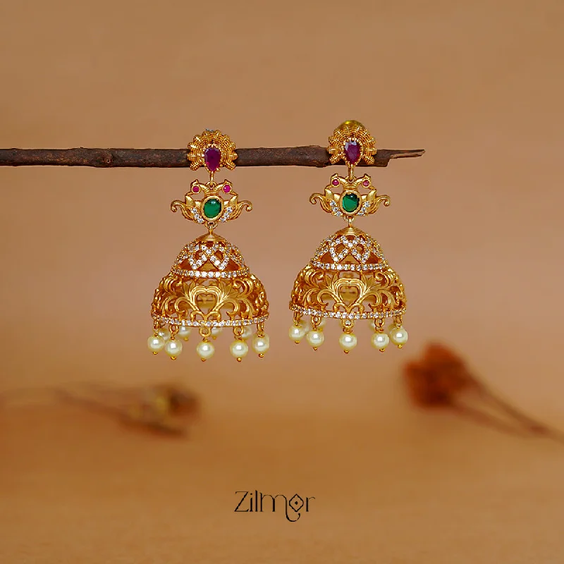 Women’s bohemian earrings-ZL1011434 - Antique  AD Stone Jumkha Earrings