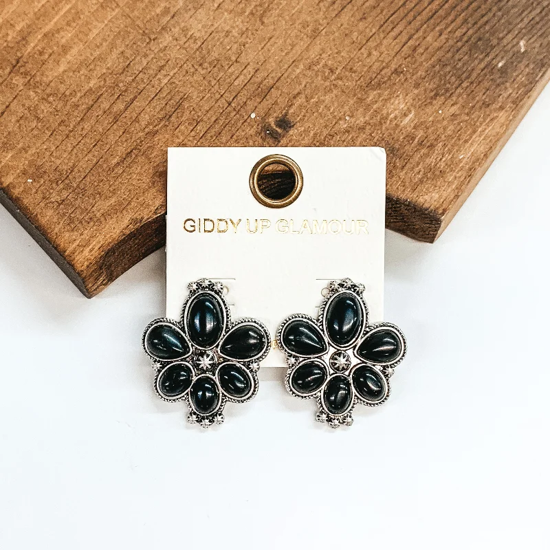 Women’s edgy earrings-Drawn to The West Six Stone Earrings in Black