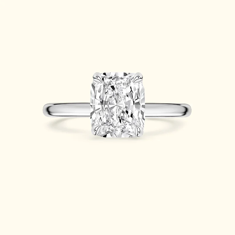 Women’s gemstone cocktail rings-Women’s custom gold engagement ring-'Lilian' Ring with 1.65ct Cushion Diamond