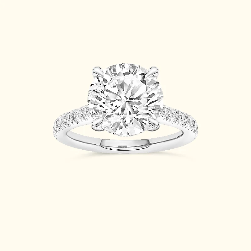 Women’s oval engagement rings-Women’s personalized diamond engagement ring-'Elizabeth' Ring with 2.51ct Round Diamond