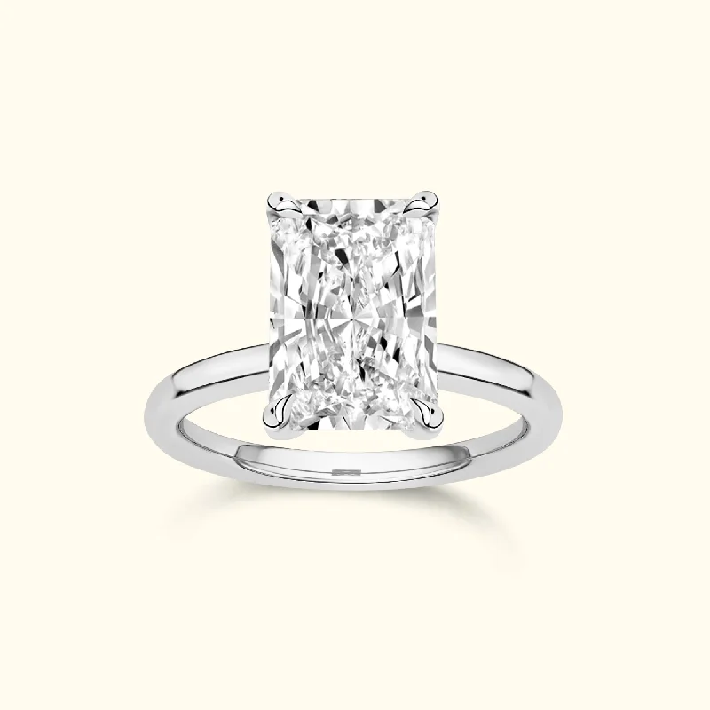 Women’s custom wedding rings-Women’s dazzling diamond engagement ring-'Lilian' Ring with 4.02ct Radiant Diamond