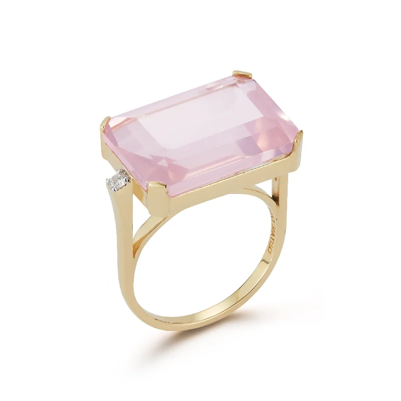 Women’s antique rings-East West Pink Topaz Ring