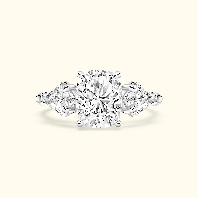 Women’s twisted rings-Women’s wedding proposal engagement ring-'Madeline' Ring with 2.02ct Cushion Diamond