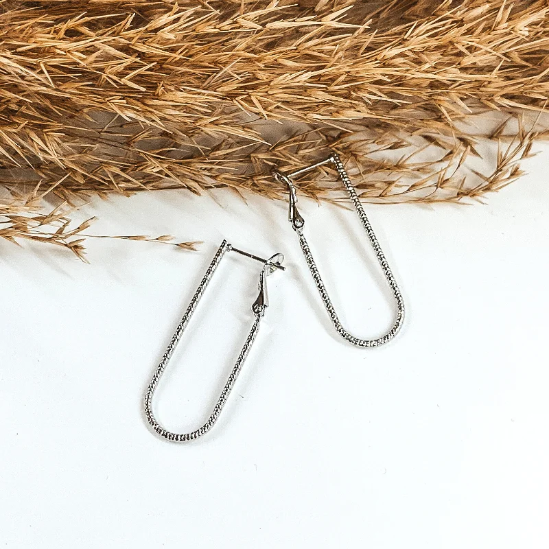 Women’s silver drop earrings-U-Shaped Hoop Earrings in Silver