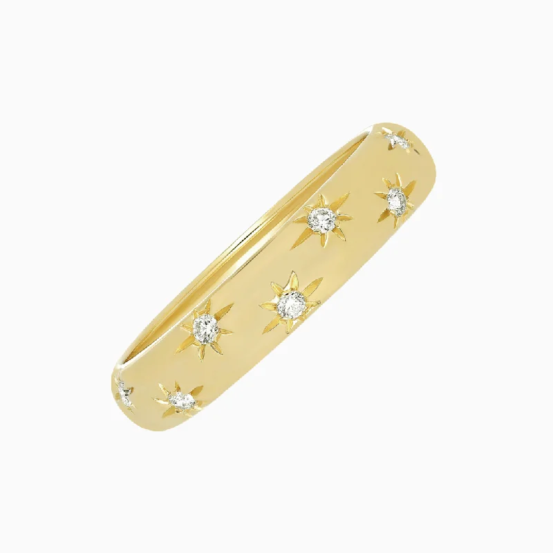 Women’s vintage diamond rings-Diamond Starburst Bubble Ring