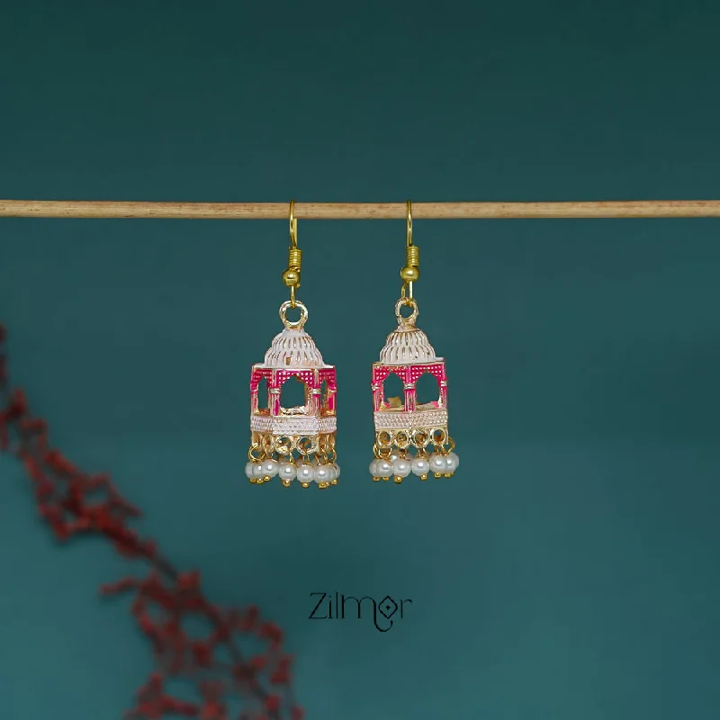 Women’s long drop earrings-ZI1011287 - Meenakari Jhumka Earrings