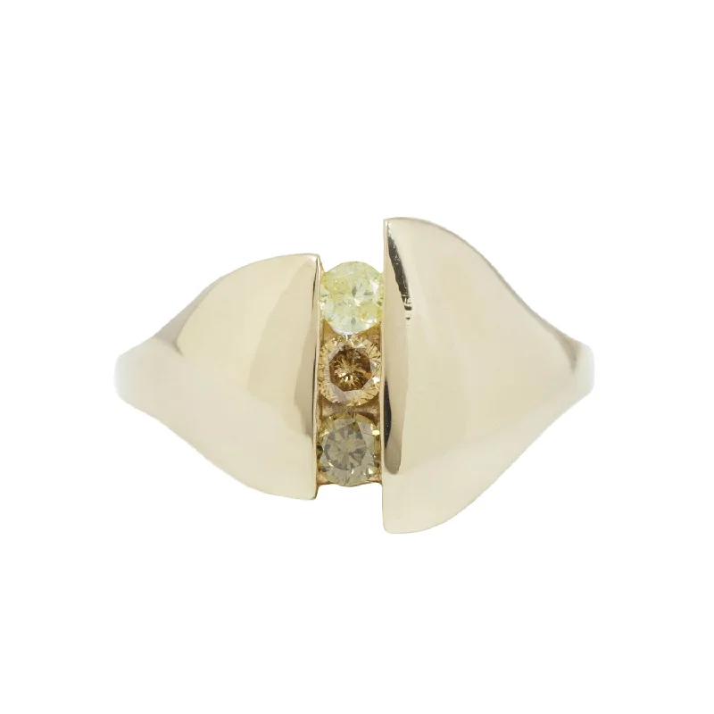 Women’s adjustable gemstone rings-DIANE RING / 14K GOLD / OMBRE DIAMOND