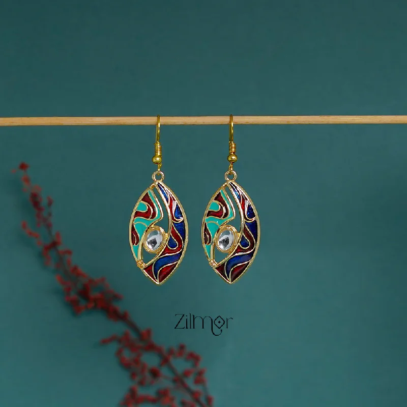 Women’s dainty earrings-ZI1011293 - Meenakari Evileye Earrings