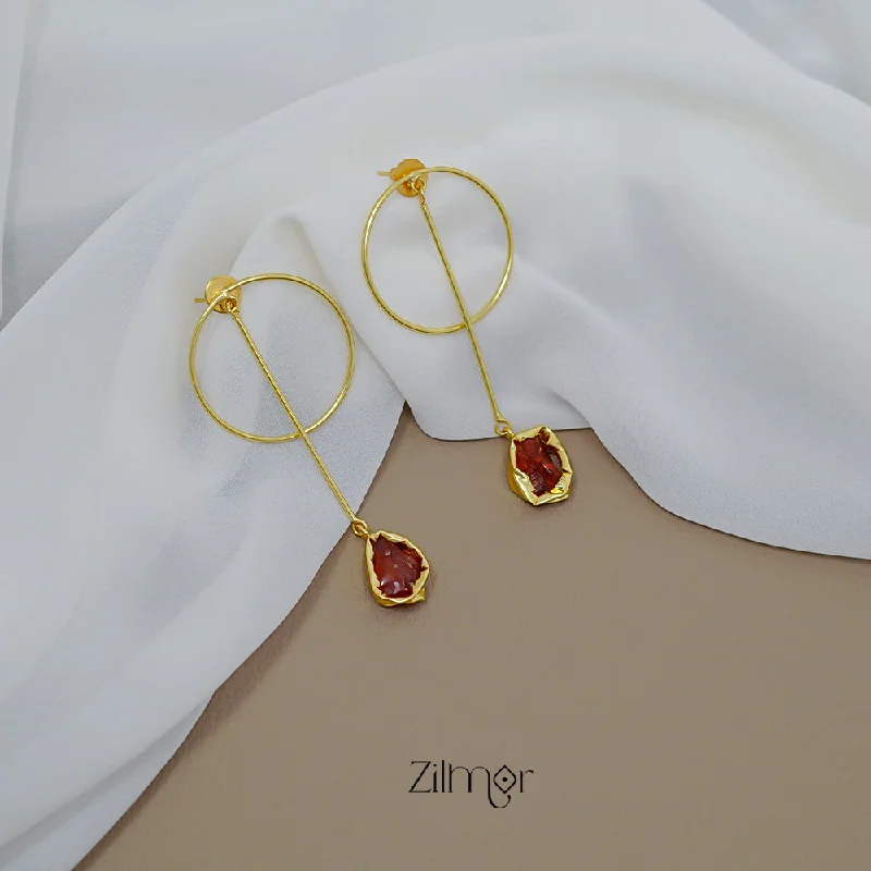 Women’s bridal earrings-ZA1011441 - Natural Raw Stone Earring (color option)