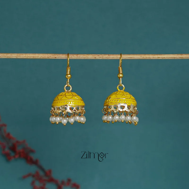 Women’s black diamond earrings-ZI1011283 - Meenakari Jhumka Earrings