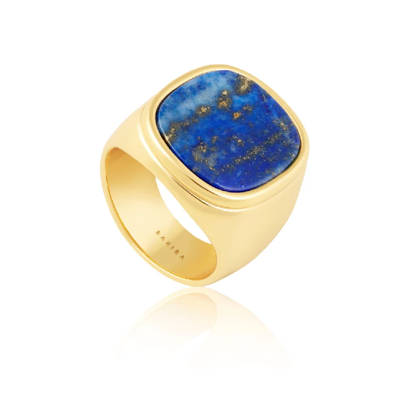 Women’s creative rings-Lapis Lazuli Statement Ring